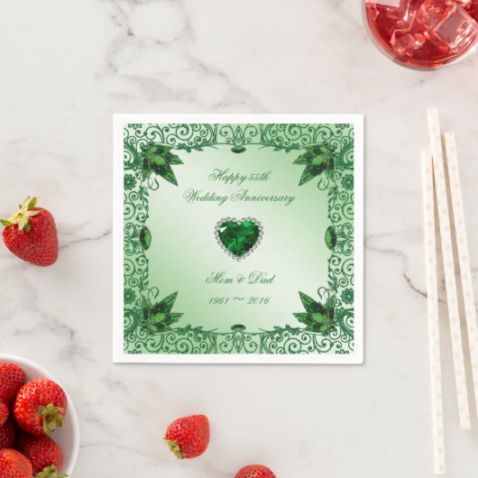 Elegant 55th Wedding Jubileum Paper Napkins Servet (Insitu)