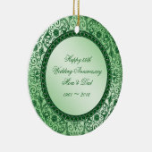 Elegant 55th Wedding Jubileum Round Ornament (Rechts)
