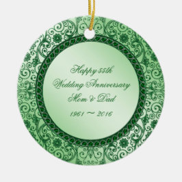Elegant 55th Wedding Jubileum Round Ornament