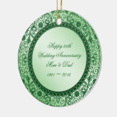 Elegant 55th Wedding Jubileum Round Ornament (Links)