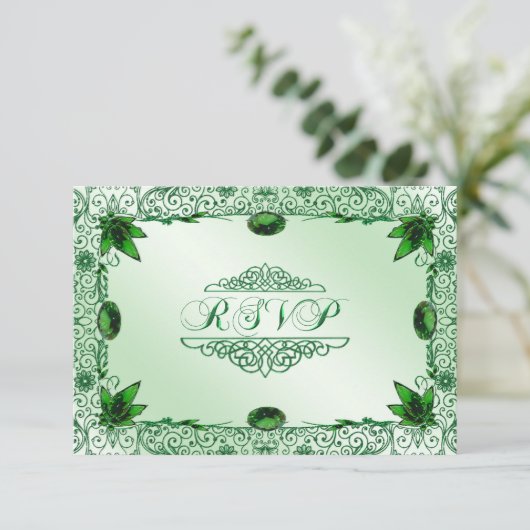 Elegant 55th Wedding Jubileum RSVP Uitnodiging (Staand voorkant)