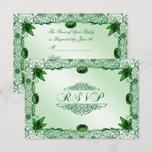 Elegant 55th Wedding Jubileum RSVP Uitnodiging (Voorkant / Achterkant)