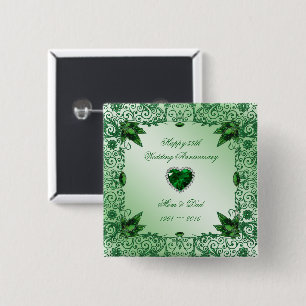 Elegant 55th Wedding Jubileum Square Button