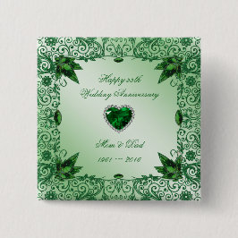 Elegant 55th Wedding Jubileum Square Button