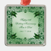 Elegant 55th Wedding Jubileum Square Ornament (Voorkant)