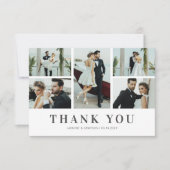 Elegant 5 foto bruiloft bedankkaart (Voorkant)