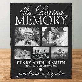 Elegant 5 Foto in Loving Memory Fleece Deken
