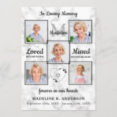 Elegant 5 Foto Orde van Service Memorial Funeral Programmakaart (Voorkant)