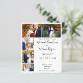 elegant 5 foto ' s collage moderne trouwuitnodigin (Staand voorkant)