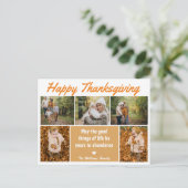 Elegant 5 foto's collage Thanksgiving minimaal Briefkaart (Staand voorkant)