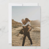 Elegant 5 Foto's modern script bruiloft zwart wit Kaart (Achterkant)