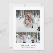 Elegant 5 Photos Collage Wedding Thank you Kaart (Voorkant)