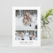Elegant 5 Photos Collage Wedding Thank you Kaart (Staand voorkant)