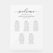 Elegant 5 Tables Welcome Acrylic Seating Chart Acryl Bord (Voorkant)