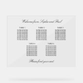 Elegant 5 Tafel Zitkaart Acryl Teken Acryl Bord (Voorkant)