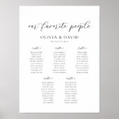 Elegant 5 Tafels Onze favoriete Mensen Zittabel Poster (Voorkant)