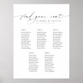 Elegant 5 Tafels Welkom Zitplaatskaart Poster (Voorkant)