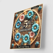 Elegant 5e Jubileum vieren Vierkante Klok (Hoek)