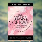 Elegant 5e Roos Quartz Wedding Jubileum Acryl Bord (Neutraal)