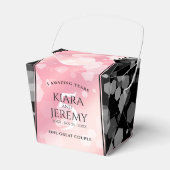 Elegant 5e Roos Quartz Wedding Jubileum Bedankdoosjes (Voorkant Zijde)