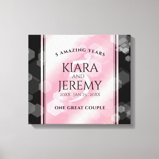 Elegant 5e Roos Quartz Wedding Jubileum Canvas Afdruk (Voorkant)