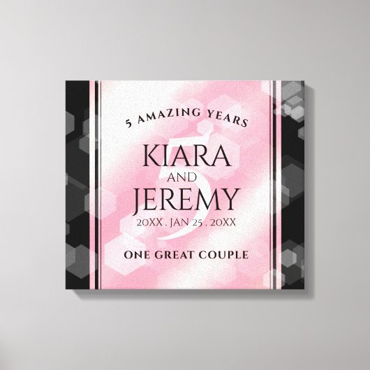 Elegant 5e Roos Quartz Wedding Jubileum Canvas Afdruk (Voorkant)