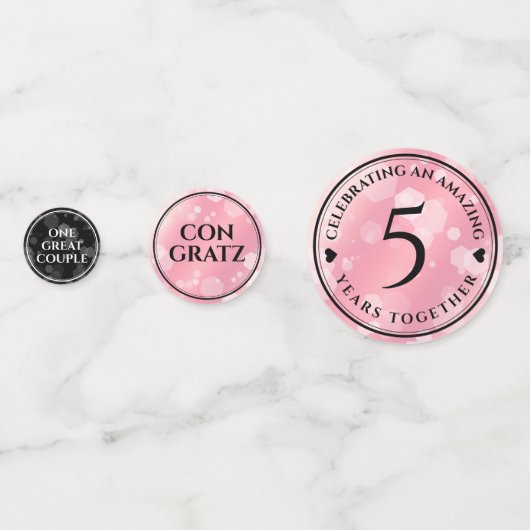 Elegant 5e Roos Quartz Wedding Jubileum Confetti (Voorkanten)