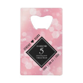 Elegant 5e Roos Quartz Wedding Jubileum Creditkaart Flessenopener (Voorkant)