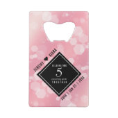 Elegant 5e Roos Quartz Wedding Jubileum Creditkaart Flessenopener (Achterkant)