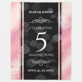 Elegant 5e Roos Quartz Wedding Jubileum Fleece Deken (Voorkant)