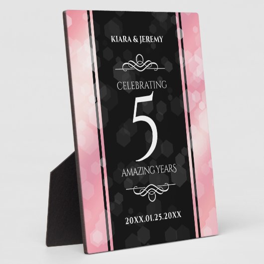 Elegant 5e Roos Quartz Wedding Jubileum Fotoplaat (Zijkant)