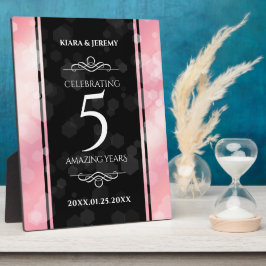 Elegant 5e Roos Quartz Wedding Jubileum Fotoplaat