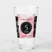 Elegant 5e Roos Quartz Wedding Jubileum Glas (Achterkant)