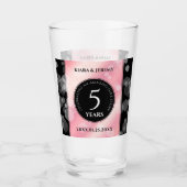 Elegant 5e Roos Quartz Wedding Jubileum Glas (Voorkant)