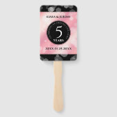 Elegant 5e Roos Quartz Wedding Jubileum Handwaaier (Achterkant)