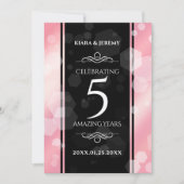 Elegant 5e Roos Quartz Wedding Jubileum Kaart (Voorkant)