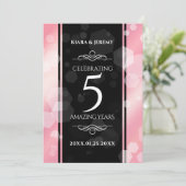 Elegant 5e Roos Quartz Wedding Jubileum Kaart (Staand voorkant)