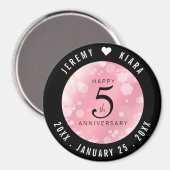 Elegant 5e Roos Quartz Wedding Jubileum Magneet (Voorkant / Achterkant)