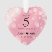 Elegant 5e Roos Quartz Wedding Jubileum Ornament (voorkant)