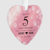 Elegant 5e Roos Quartz Wedding Jubileum Ornament (voorkant)