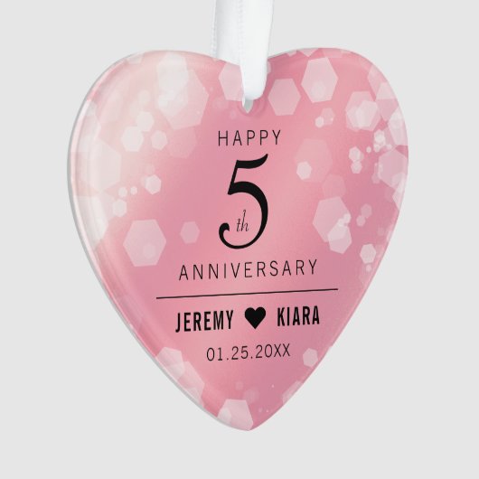 Elegant 5e Roos Quartz Wedding Jubileum Ornament (voorkant)