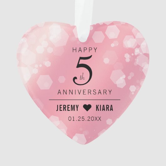 Elegant 5e Roos Quartz Wedding Jubileum Ornament (achterkant)