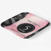 Elegant 5e Roos Quartz Wedding Jubileum Papieren Bordje (Gebogen)