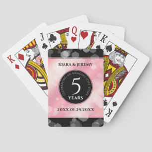 Elegant 5e Roos Quartz Wedding Jubileum Pokerkaarten
