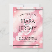 Elegant 5e Roos Quartz Wedding Jubileum Save The Date (Voorkant)