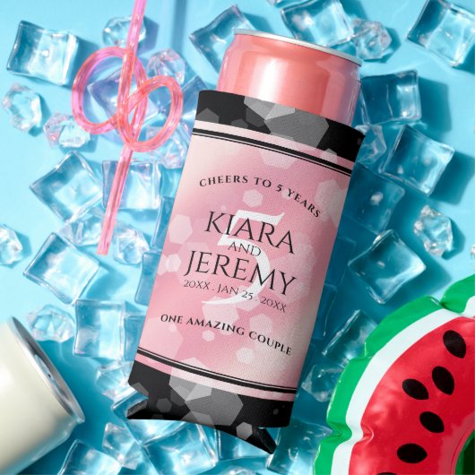 Elegant 5e Roos Quartz Wedding Jubileum Seltzer Blikjeskoeler (Insitu Zomer)