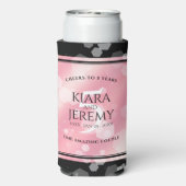 Elegant 5e Roos Quartz Wedding Jubileum Seltzer Blikjeskoeler (Seltzer Achterkant)