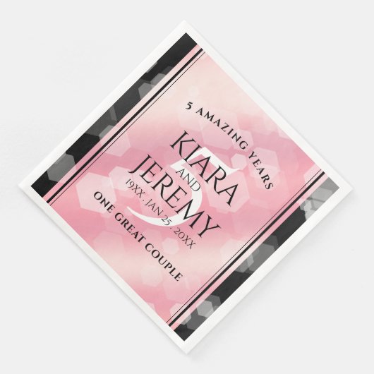 Elegant 5e Roos Quartz Wedding Jubileum Servet (Hoek)