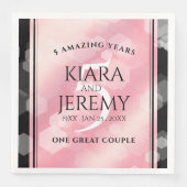 Elegant 5e Roos Quartz Wedding Jubileum Servet (Voorkant)