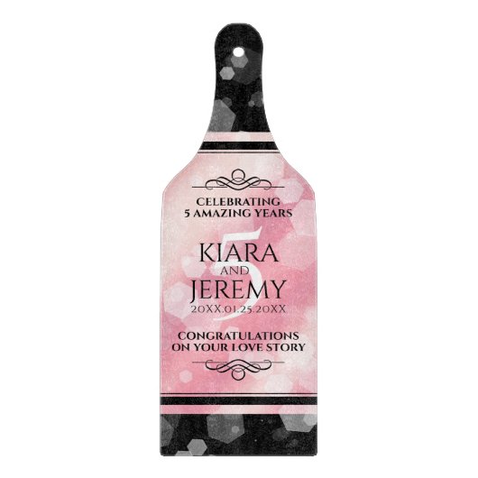 Elegant 5e Roos Quartz Wedding Jubileum Snijplank (Voorkant)